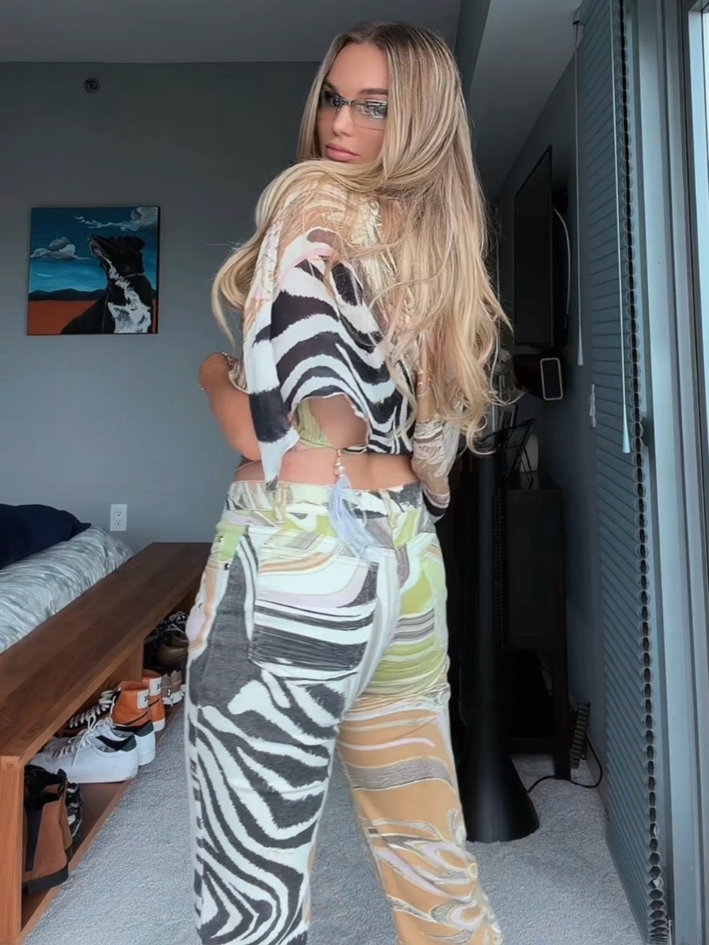 2004 Roberto Cavalli Zebra Floral Set
